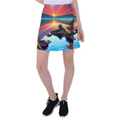 Sunset Over A Lake Tennis Skirt by GardenOfOphir