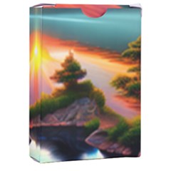 Sunset Over A Lake Playing Cards Single Design (rectangle) With Custom Box by GardenOfOphir