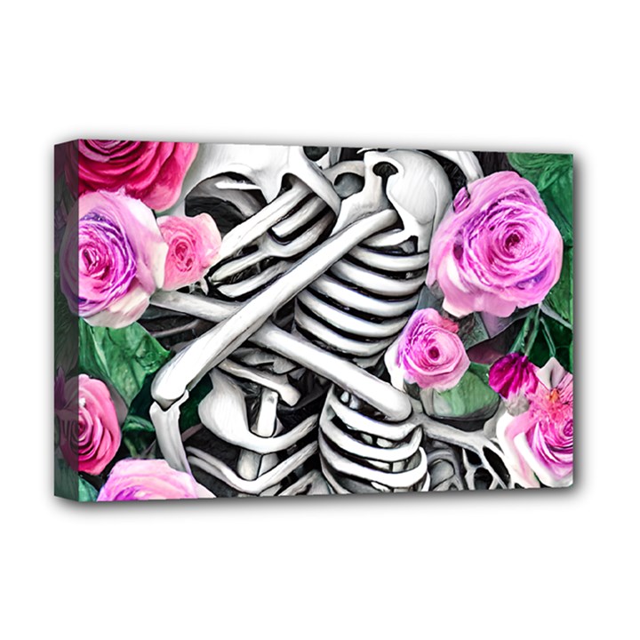 Floral Skeletons Deluxe Canvas 18  x 12  (Stretched)