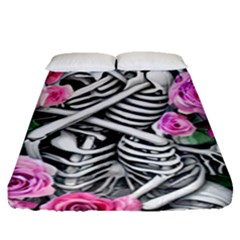 Floral Skeletons Fitted Sheet (queen Size) by GardenOfOphir