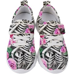 Floral Skeletons Kids  Velcro Strap Shoes by GardenOfOphir