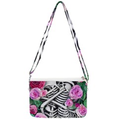 Floral Skeletons Double Gusset Crossbody Bag by GardenOfOphir