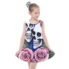 Skulls And Flowers Kids  Summer Dress by GardenOfOphir