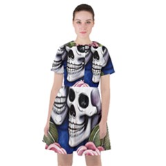 Skulls And Flowers Sailor Dress by GardenOfOphir