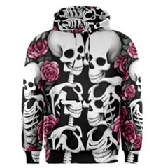 Black And White Rose Sugar Skull Men s Core Hoodie by GardenOfOphir