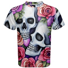 Floral Skeletons Men s Cotton Tee by GardenOfOphir