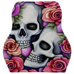 Floral Skeletons Car Seat Velour Cushion  by GardenOfOphir