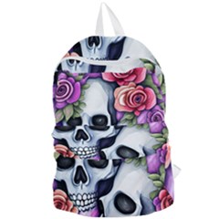 Floral Skeletons Foldable Lightweight Backpack by GardenOfOphir