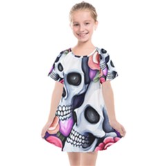 Floral Skeletons Kids  Smock Dress by GardenOfOphir