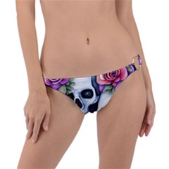 Floral Skeletons Ring Detail Bikini Bottoms by GardenOfOphir