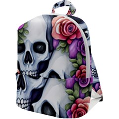 Floral Skeletons Zip Up Backpack