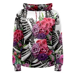 Gothic Floral Skeletons Women s Pullover Hoodie by GardenOfOphir