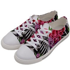 Gothic Floral Skeletons Women s Low Top Canvas Sneakers by GardenOfOphir