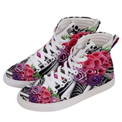 Gothic Floral Skeletons Women s Hi-top Skate Sneakers by GardenOfOphir