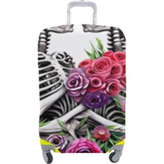 Gothic Floral Skeletons Luggage Cover (large) by GardenOfOphir