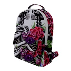 Gothic Floral Skeletons Flap Pocket Backpack (large) by GardenOfOphir