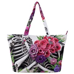 Gothic Floral Skeletons Full Print Shoulder Bag by GardenOfOphir