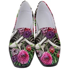 Gothic Floral Skeletons Women s Classic Loafer Heels by GardenOfOphir