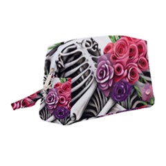 Gothic Floral Skeletons Wristlet Pouch Bag (medium) by GardenOfOphir