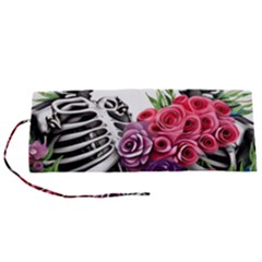 Gothic Floral Skeletons Roll Up Canvas Pencil Holder (s)