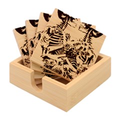 Gothic Floral Skeletons Bamboo Coaster Set by GardenOfOphir