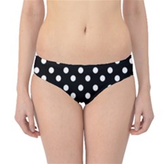 Black And White Polka Dots Hipster Bikini Bottoms by GardenOfOphir