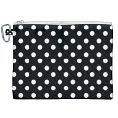 Black And White Polka Dots Canvas Cosmetic Bag (xxl) by GardenOfOphir