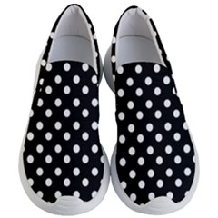 Black And White Polka Dots Women s Lightweight Slip Ons by GardenOfOphir