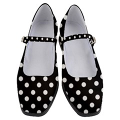 Black And White Polka Dots Women s Mary Jane Shoes by GardenOfOphir