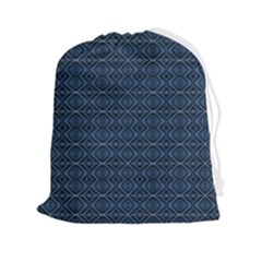 Blue Diamonds Motif Fancy Pattern Design Drawstring Pouch (2xl) by dflcprintsclothing