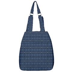 Blue Diamonds Motif Fancy Pattern Design Center Zip Backpack by dflcprintsclothing