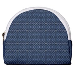 Blue Diamonds Motif Fancy Pattern Design Horseshoe Style Canvas Pouch by dflcprintsclothing