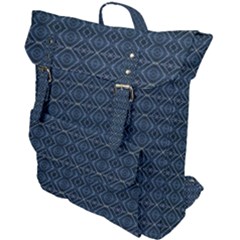 Blue Diamonds Motif Fancy Pattern Design Buckle Up Backpack by dflcprintsclothing