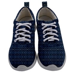 Blue Diamonds Motif Fancy Pattern Design Mens Athletic Shoes by dflcprintsclothing