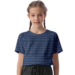 Blue Diamonds Motif Fancy Pattern Design Kids  Basic Tee by dflcprintsclothing