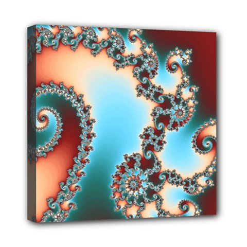Fractal Spiral Art Math Abstract Mini Canvas 8  X 8  (stretched)
