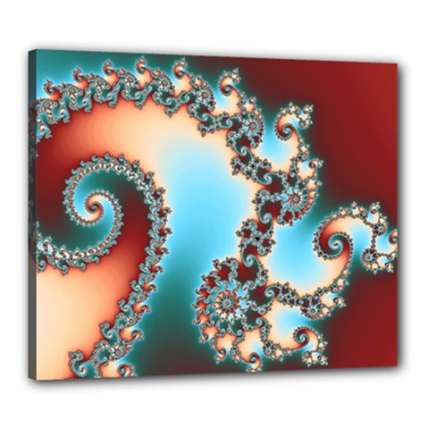 Fractal Spiral Art Math Abstract Canvas 24  X 20  (stretched)