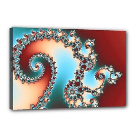 Fractal Spiral Art Math Abstract Canvas 18  X 12  (stretched)