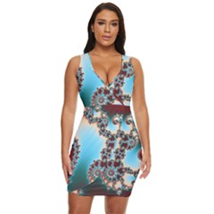 Fractal Spiral Art Math Abstract Draped Bodycon Dress