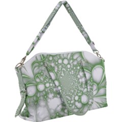 Green Abstract Fractal Background Texture Canvas Crossbody Bag by Ravend
