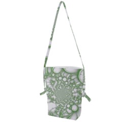 Green Abstract Fractal Background Texture Folding Shoulder Bag by Ravend
