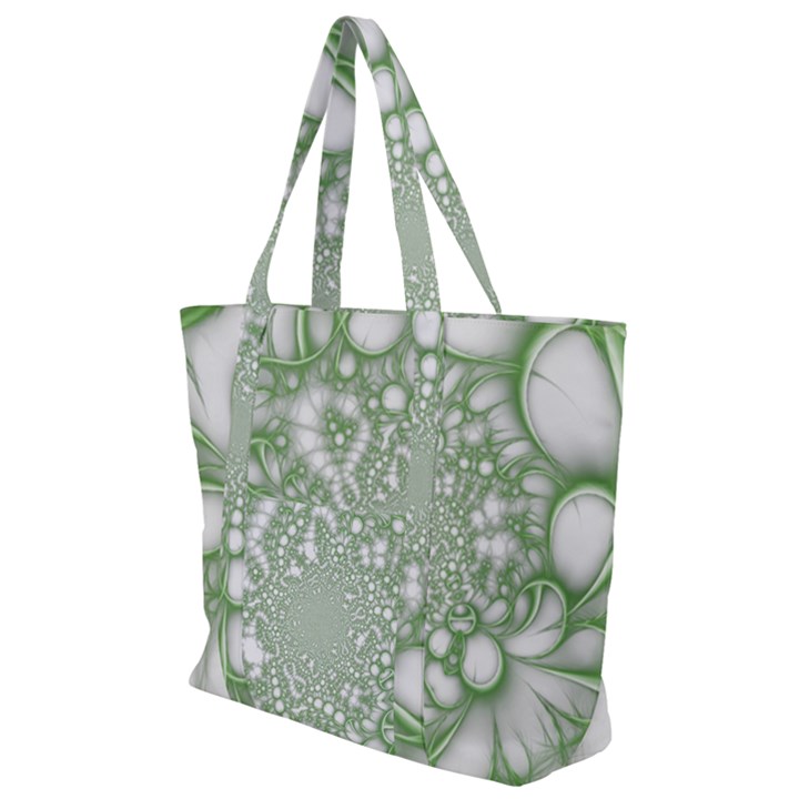 Green Abstract Fractal Background Texture Zip Up Canvas Bag