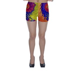 Fractal Spiral Bright Colors Skinny Shorts