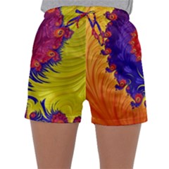 Fractal Spiral Bright Colors Sleepwear Shorts