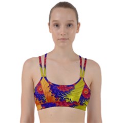 Fractal Spiral Bright Colors Line Them Up Sports Bra