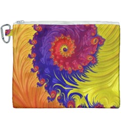 Fractal Spiral Bright Colors Canvas Cosmetic Bag (xxxl)