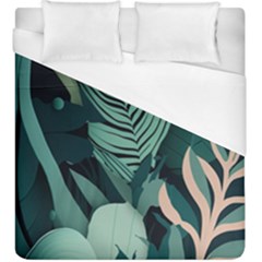 Green Nature Bohemian Painting Leaves Foliage Duvet Cover (king Size)