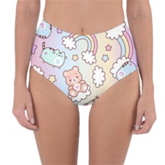 Pusheen Carebears Bears Cat Colorful Cute Pastel Pattern Reversible High-waist Bikini Bottoms by Sapixe