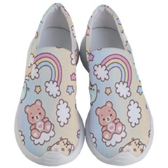 Pusheen Carebears Bears Cat Colorful Cute Pastel Pattern Women s Lightweight Slip Ons