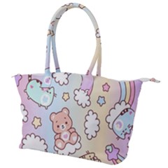 Pusheen Carebears Bears Cat Colorful Cute Pastel Pattern Canvas Shoulder Bag by Sapixe